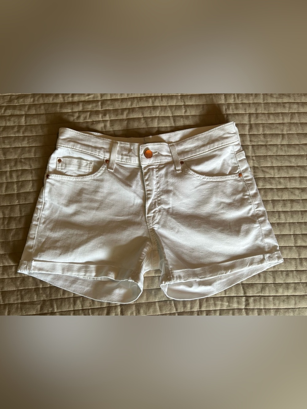 Fidelity Women's White Denim Shorts - Classic Summer Style